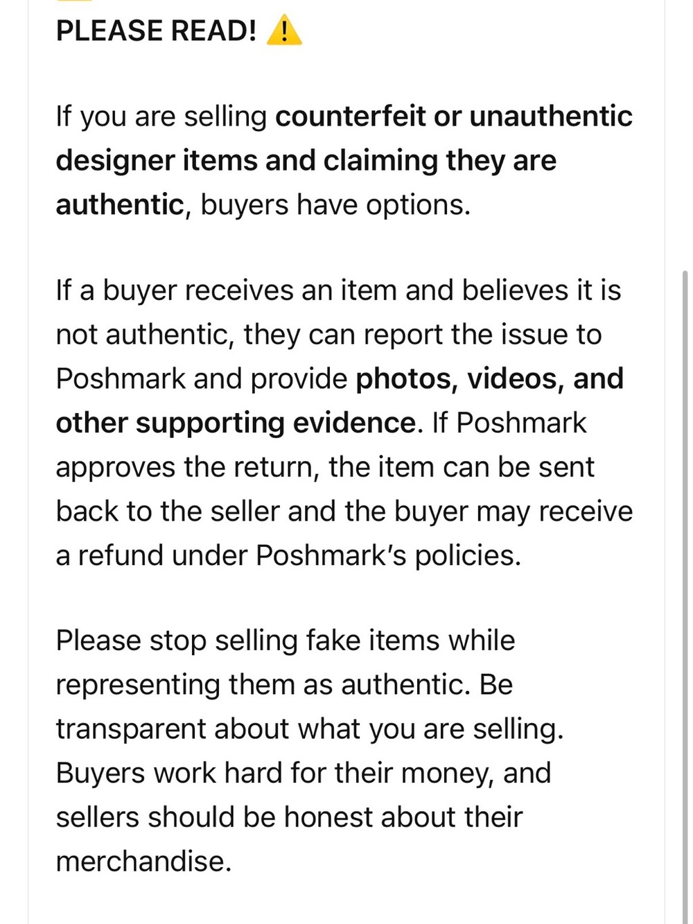 Counterfeit Items! Share